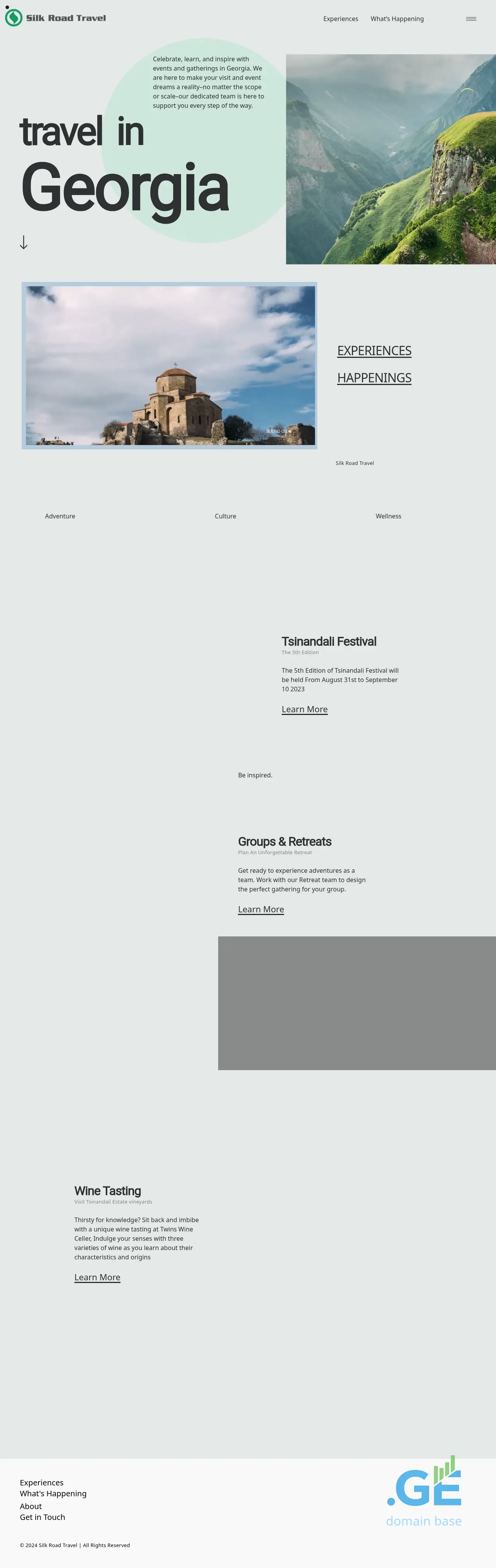 Screenshot of the site silkroadtravel.ge