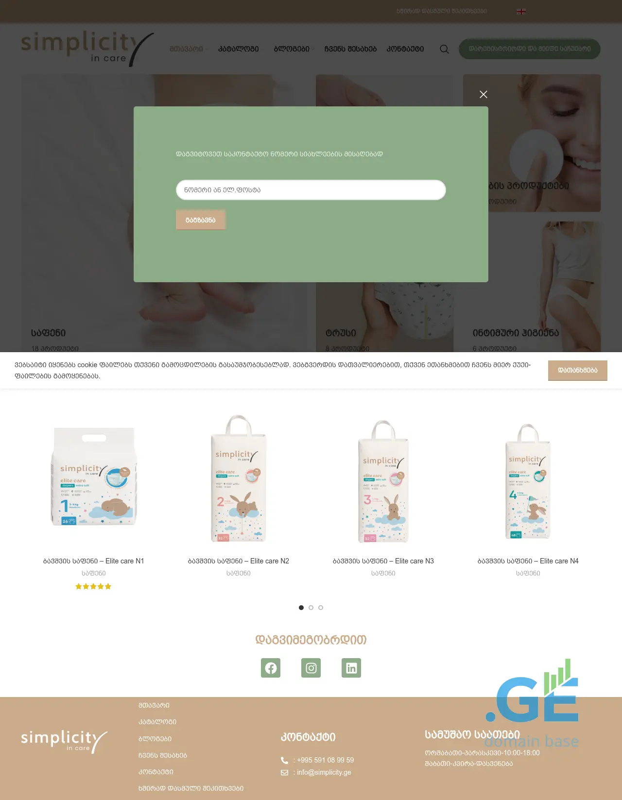 Screenshot of the site simplicity.ge