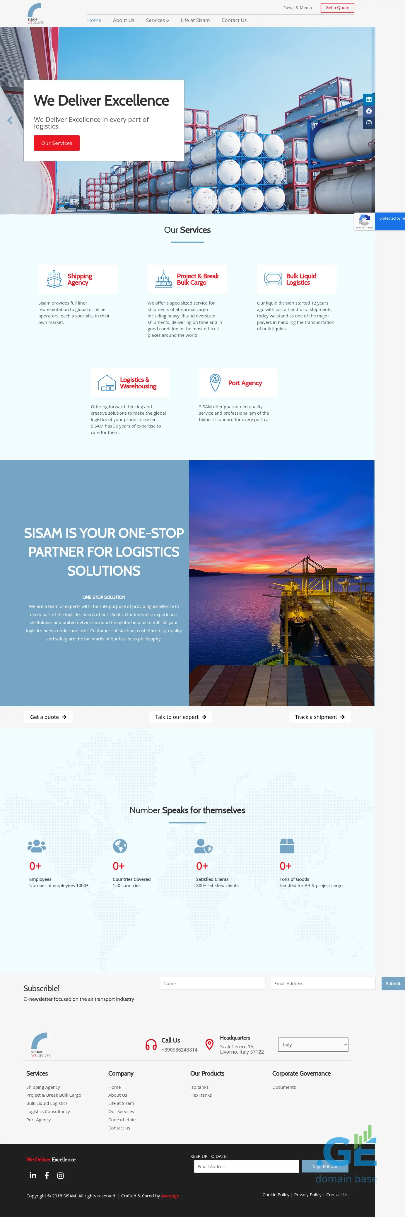 Screenshot of the site sisam.ge