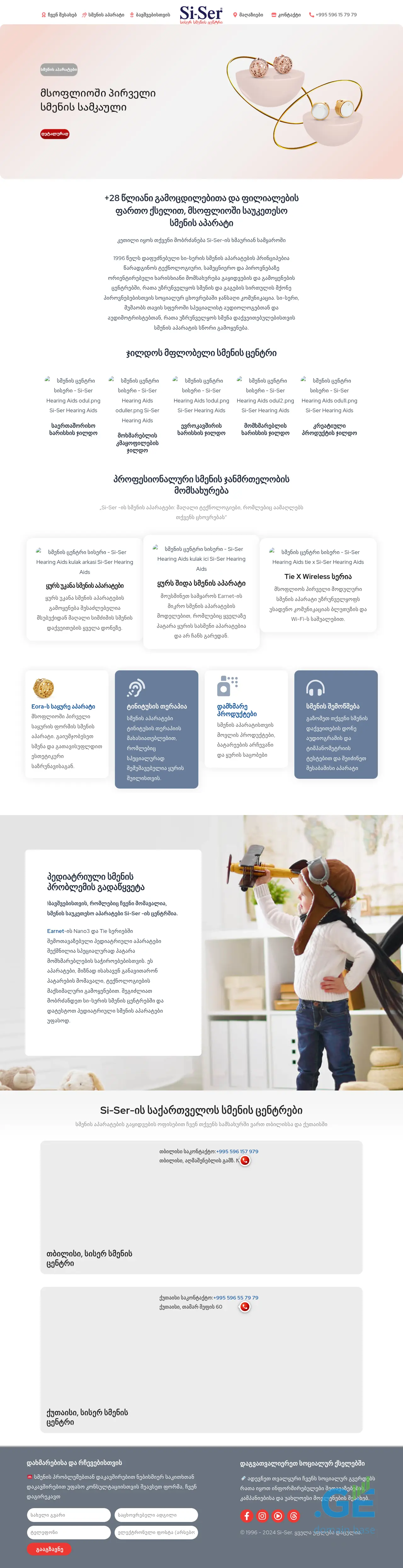 Screenshot of the site siser.ge
