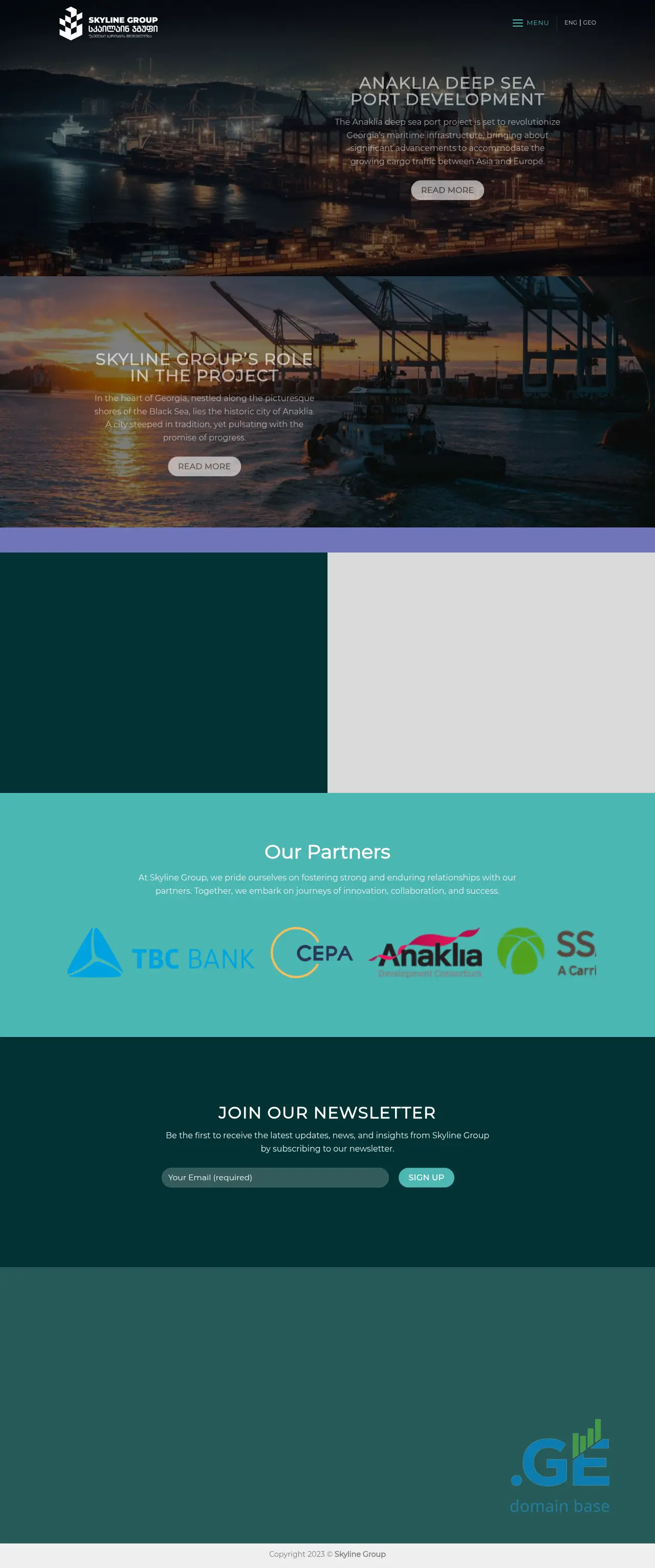 Screenshot of the site skylinegroup.ge