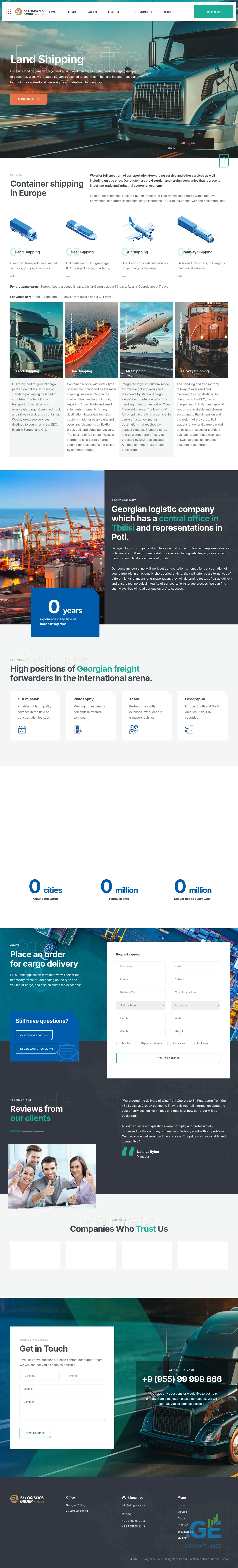 Screenshot of the site sllogistics.ge