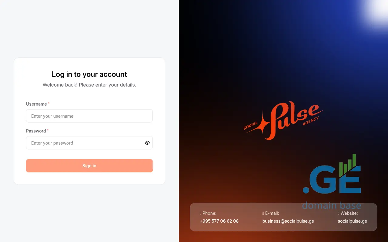 Screenshot of the site socialanalytics.ge
