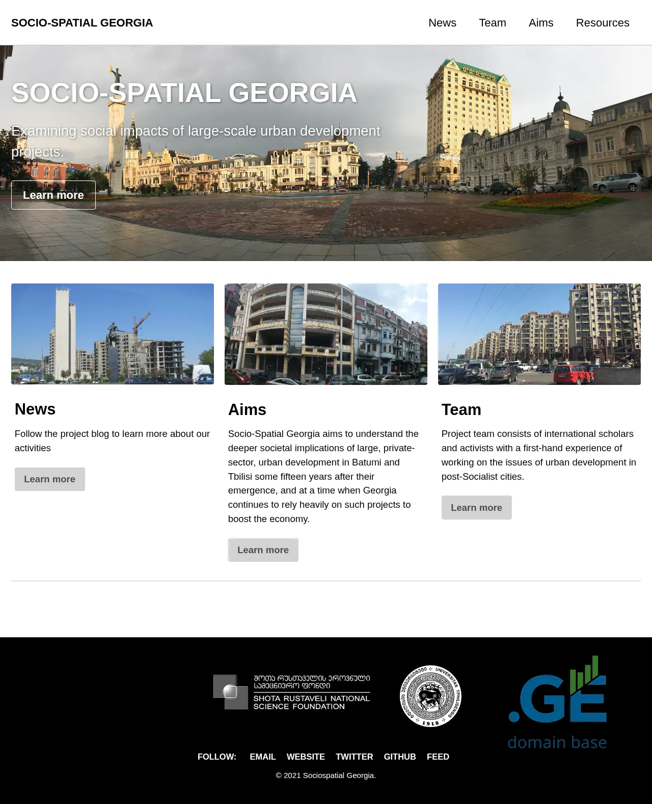 Screenshot of the site sociospatial.ge