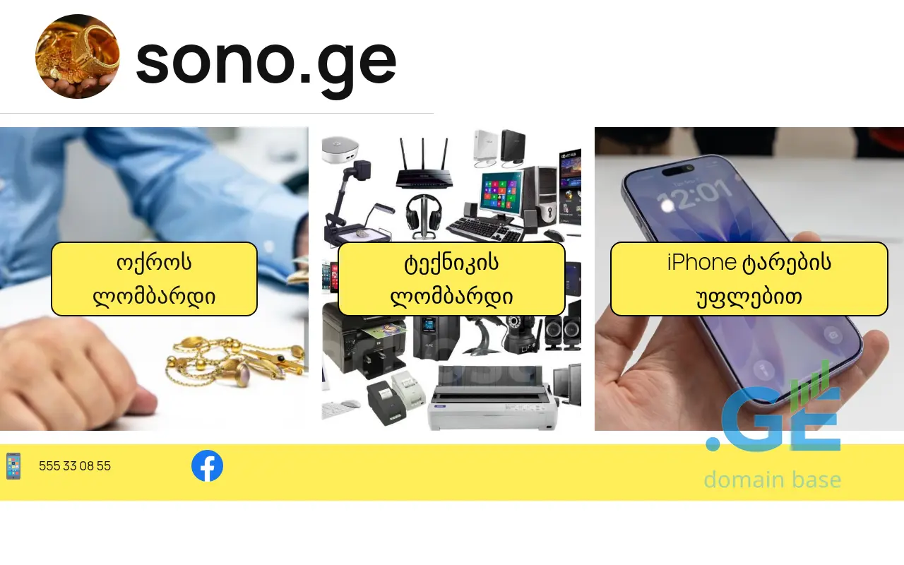 Screenshot of the site sono.ge