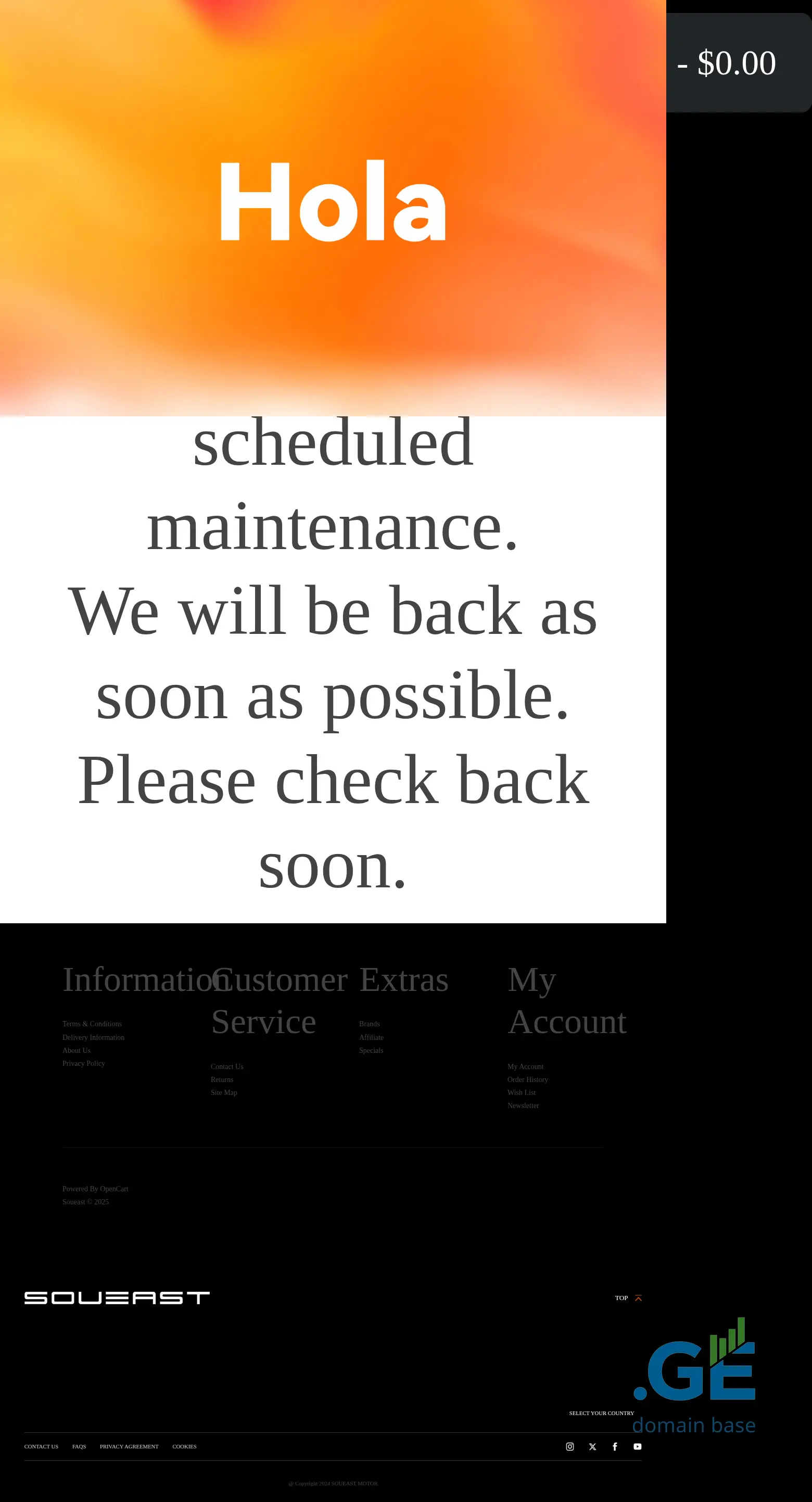 Screenshot of the site soueast.ge