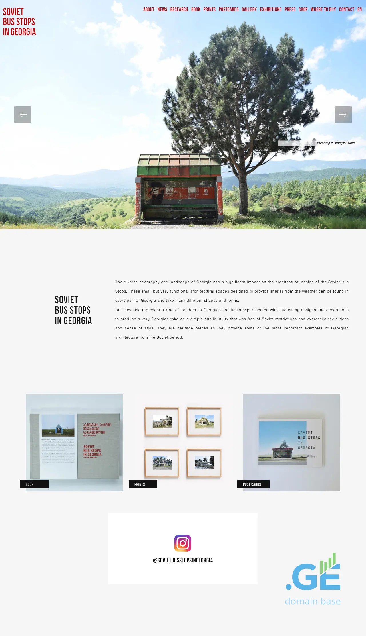 Screenshot of the site sovietbusstops.ge
