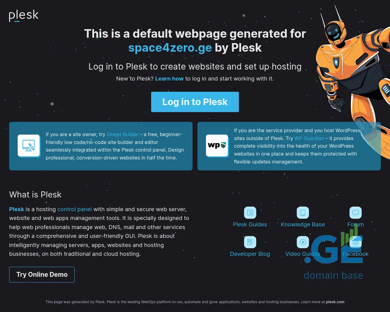 Screenshot of the site space4zero.ge