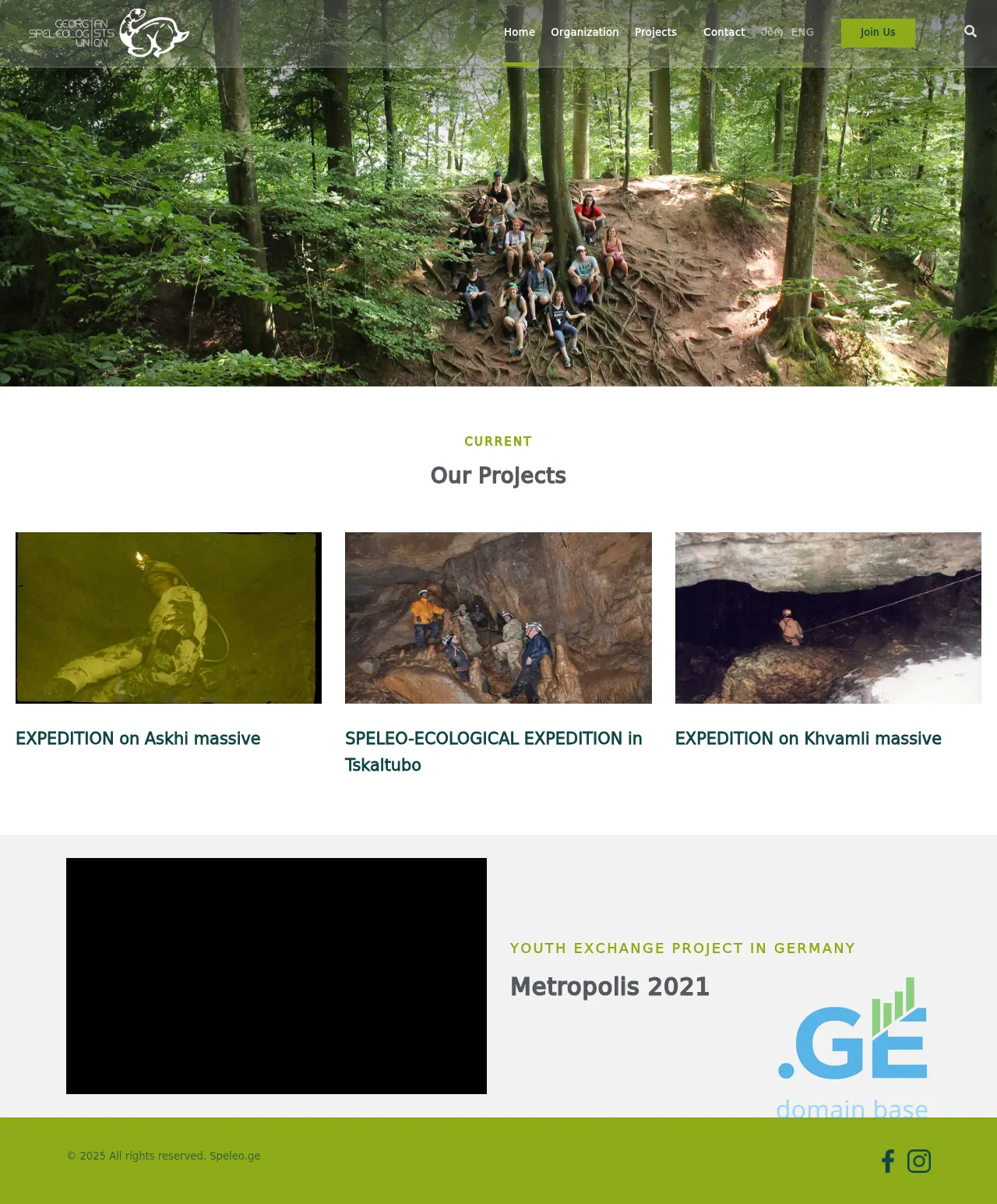 Screenshot of the site speleo.ge