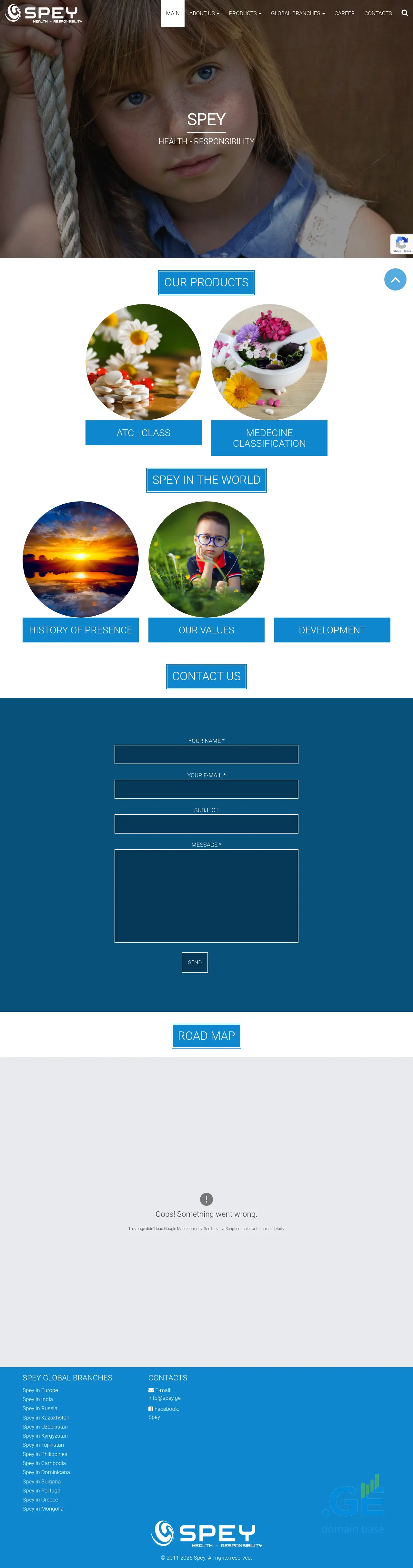 Screenshot of the site spey.ge