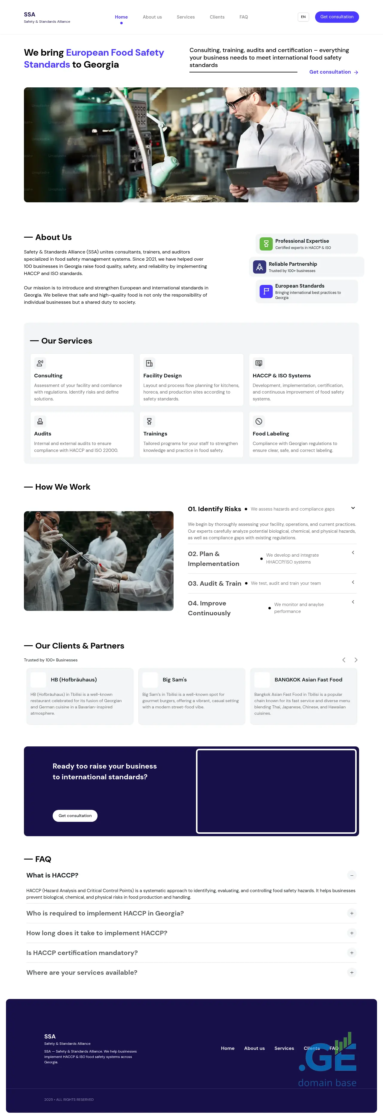 Screenshot of the site ssalliance.ge
