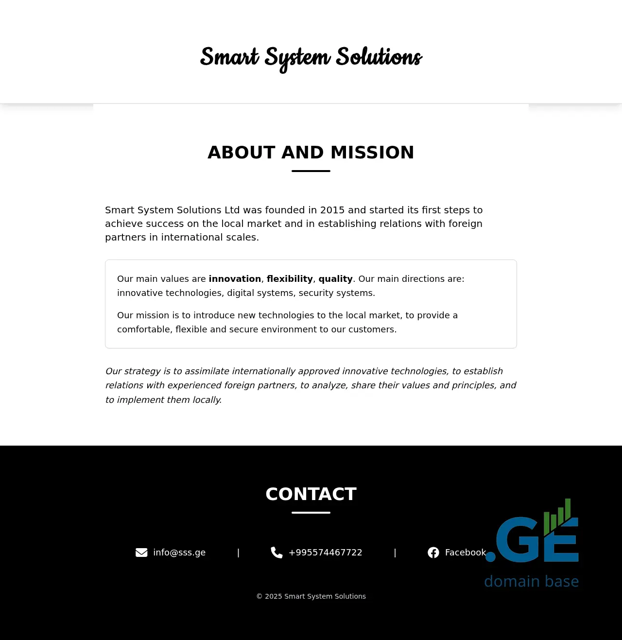 Screenshot of the site sss.ge
