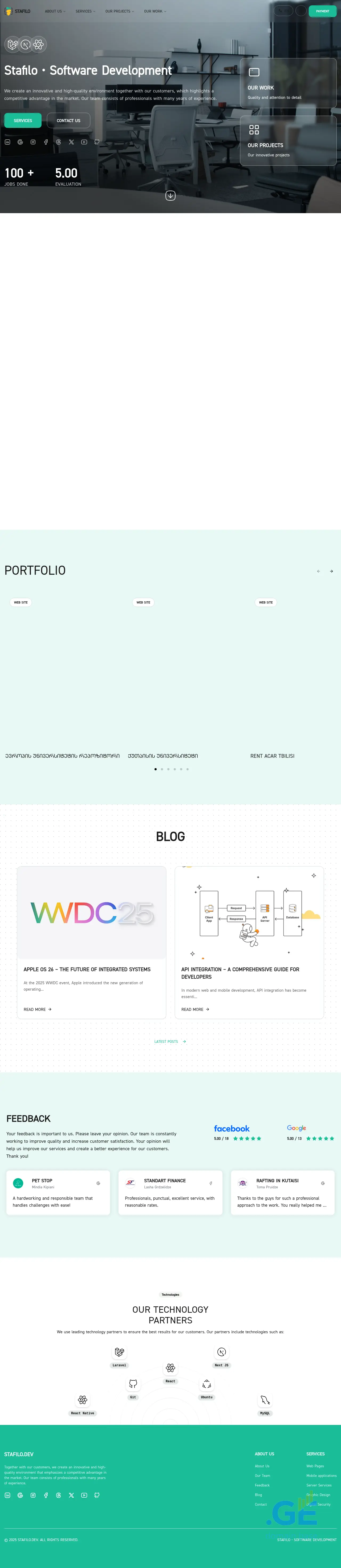 Screenshot of the site stafilo.ge