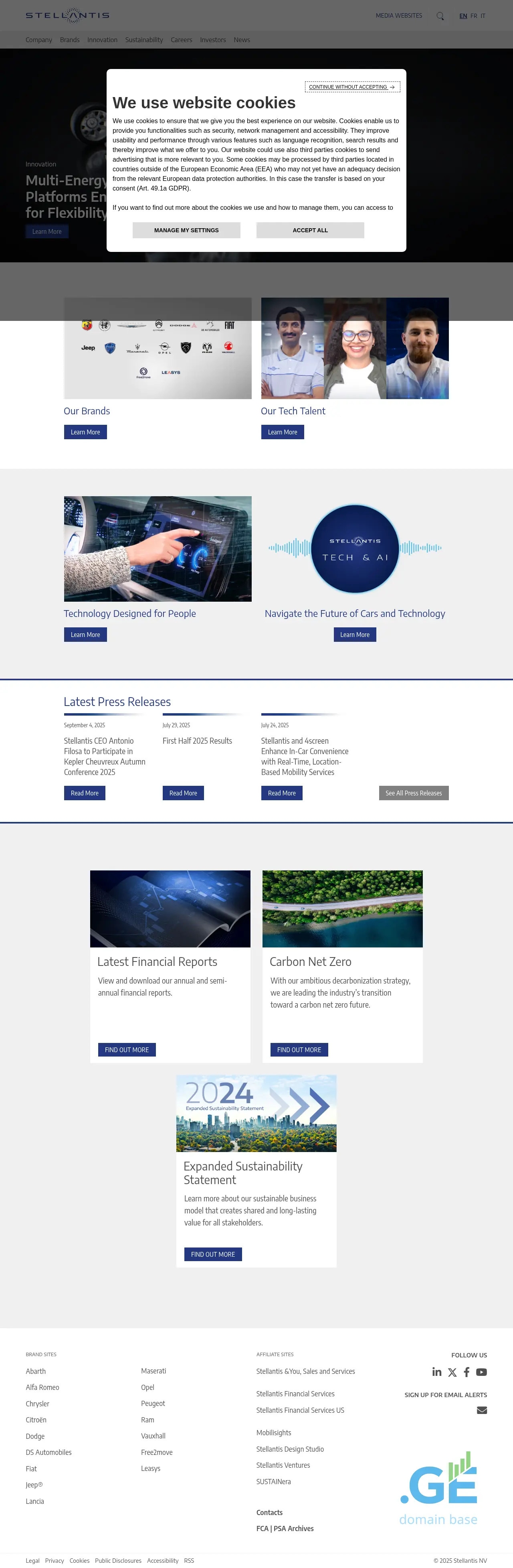 Screenshot of the site stellantis.ge