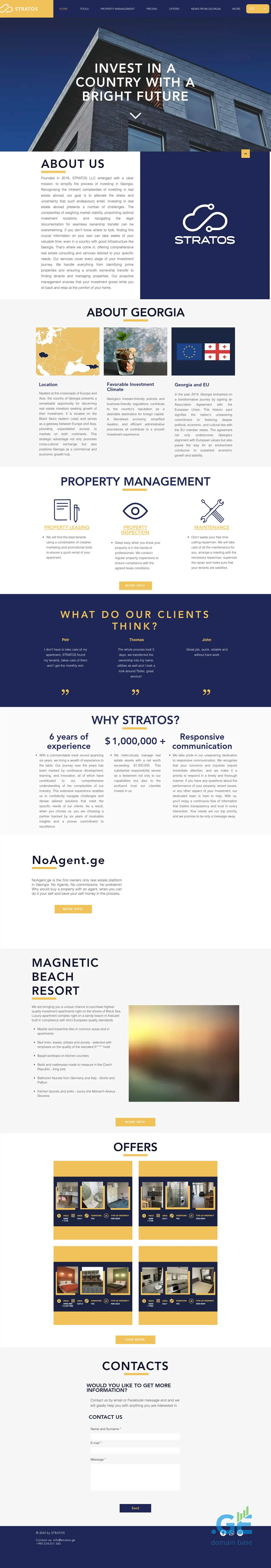 Screenshot of the site stratos.ge