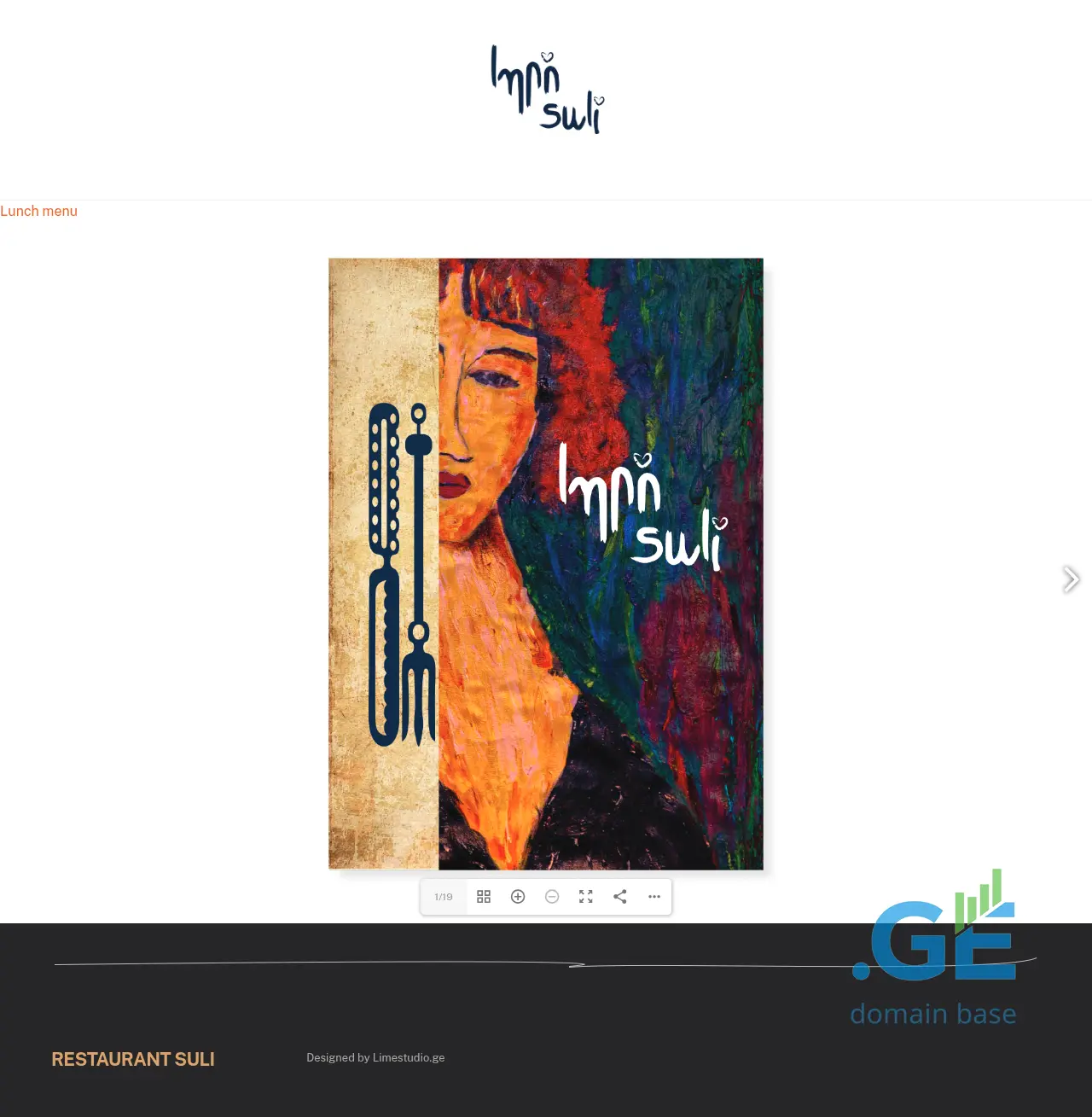 Screenshot of the site sulirestaurant.ge