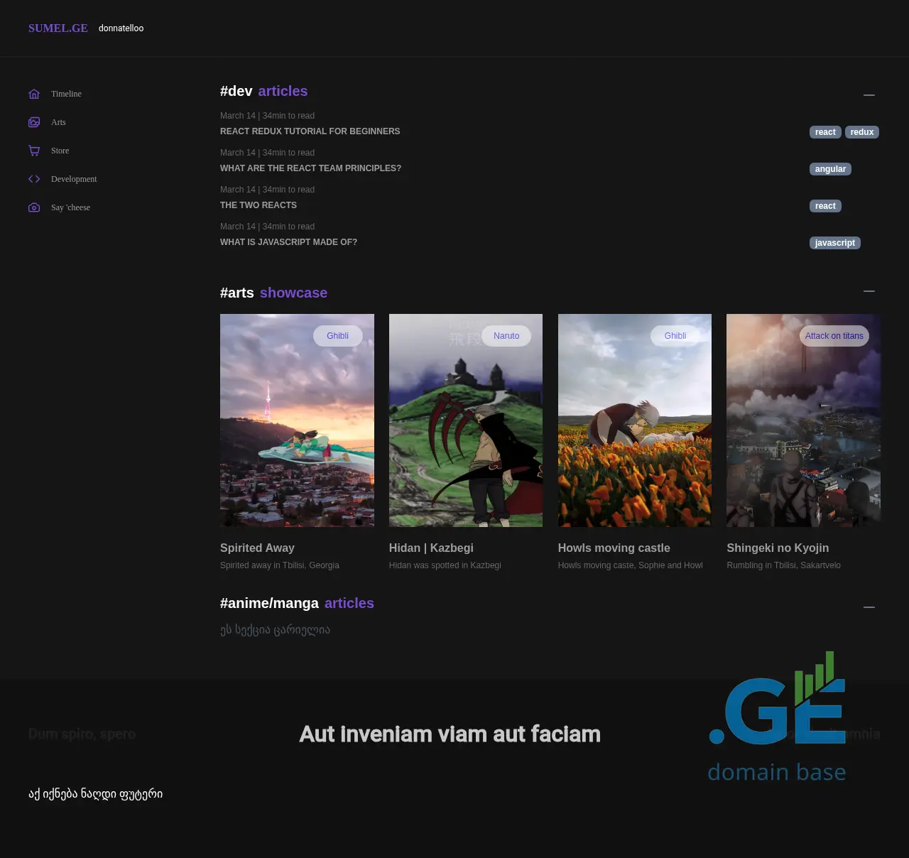 Screenshot of the site sumel.ge