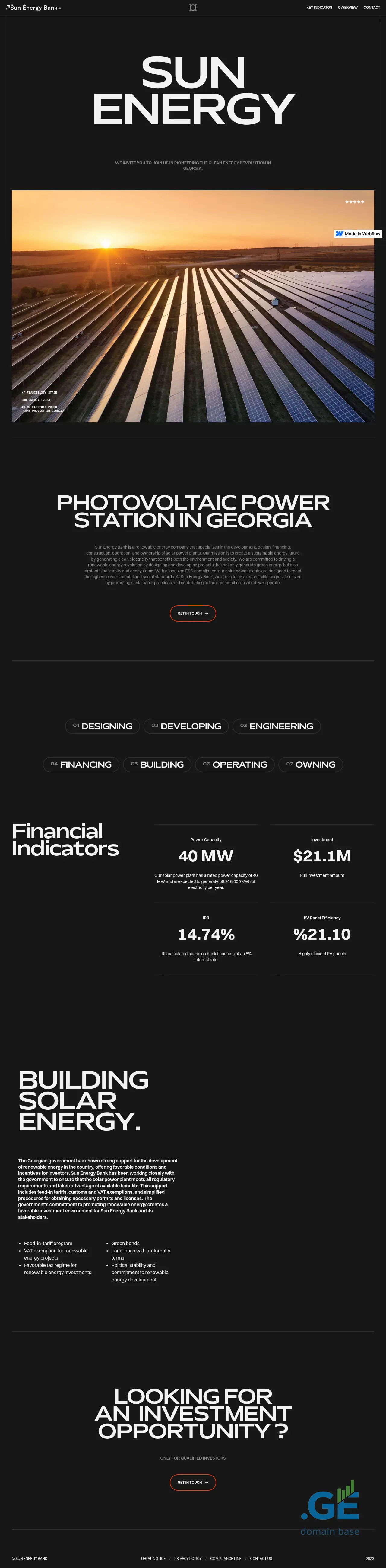 Screenshot of the site sunenergy.ge