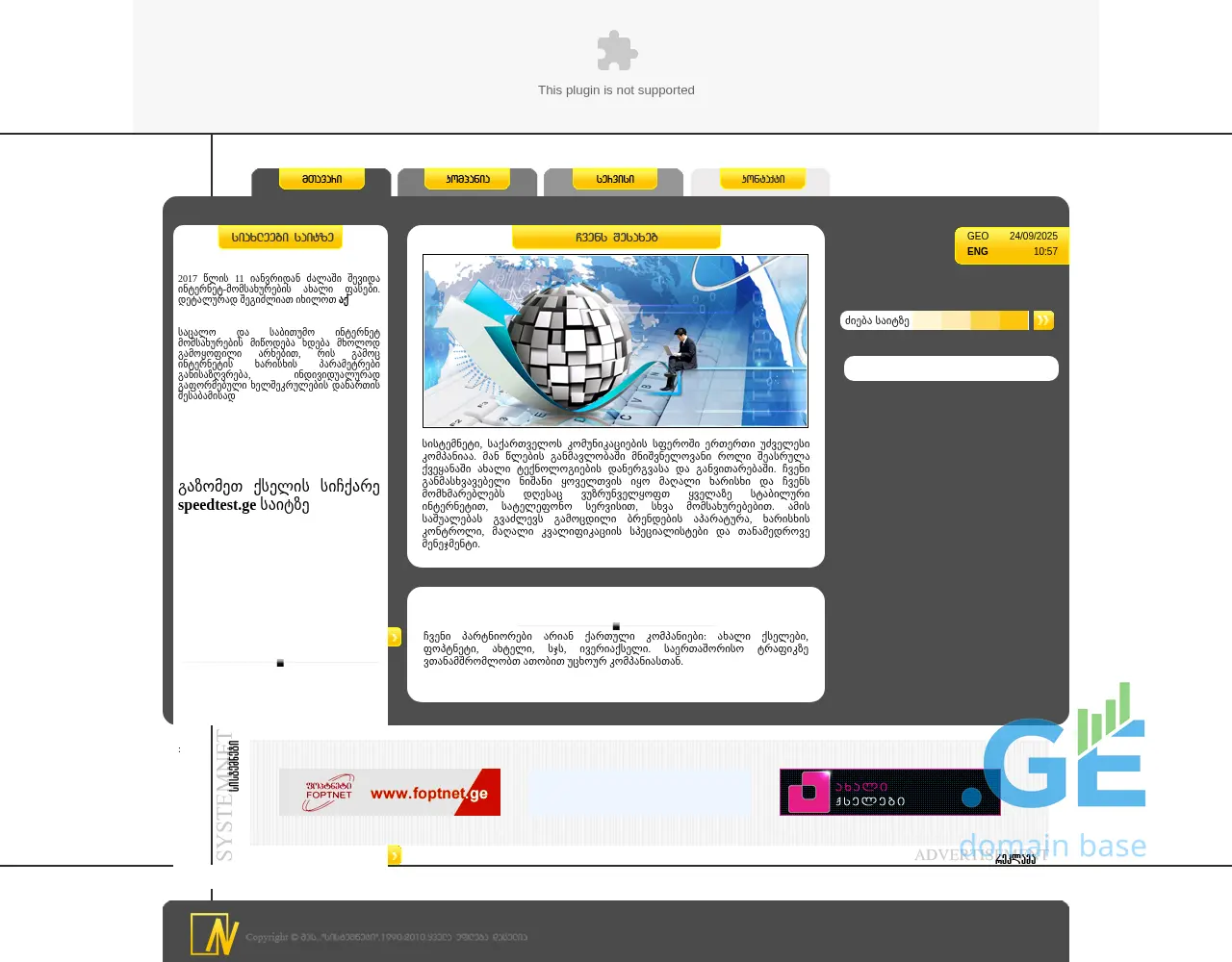Screenshot of the site systemnet.ge
