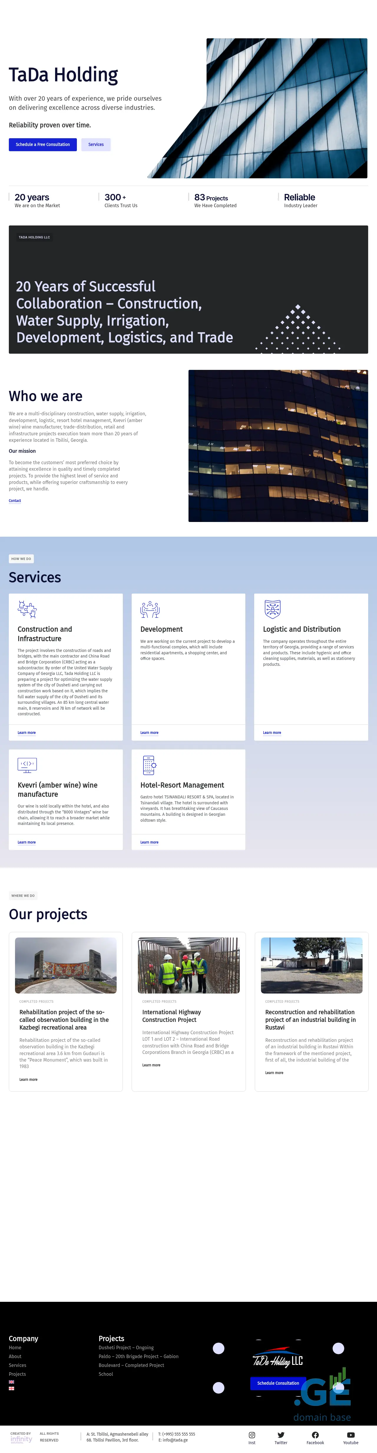 Screenshot of the site tada.ge