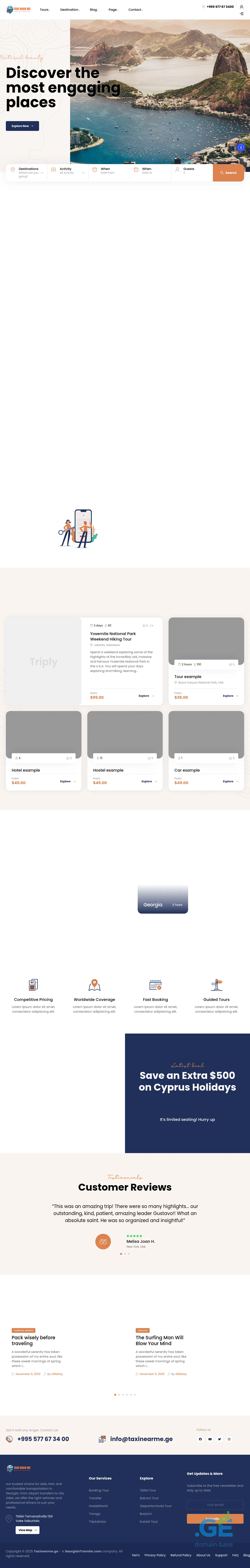 Screenshot of the site taxinearme.ge