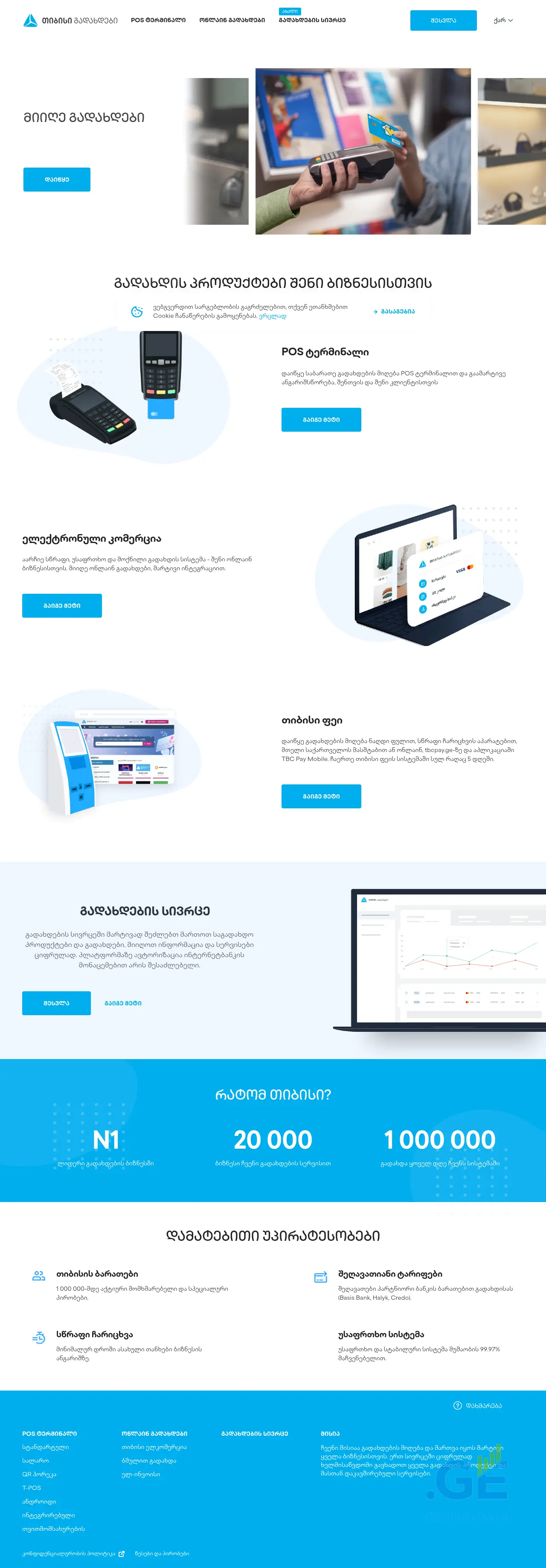 Screenshot of the site tbcpayments.ge
