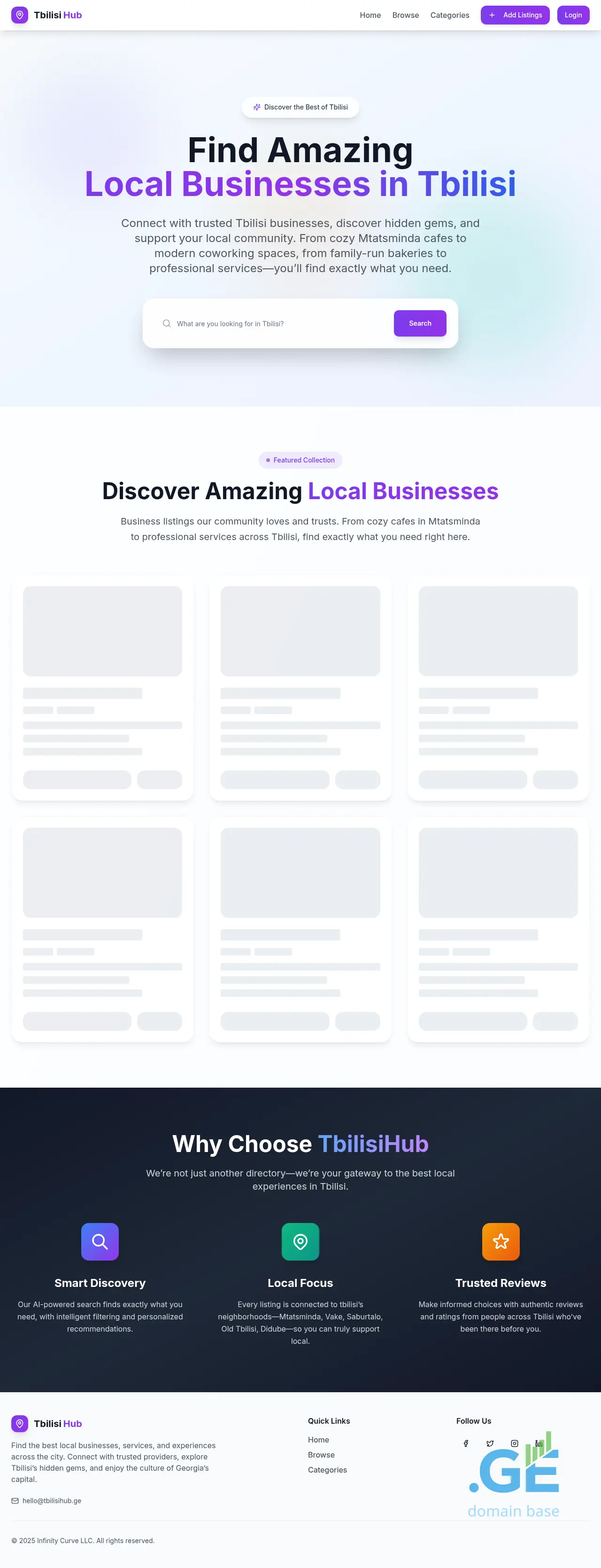 Screenshot of the site tbilisihub.ge