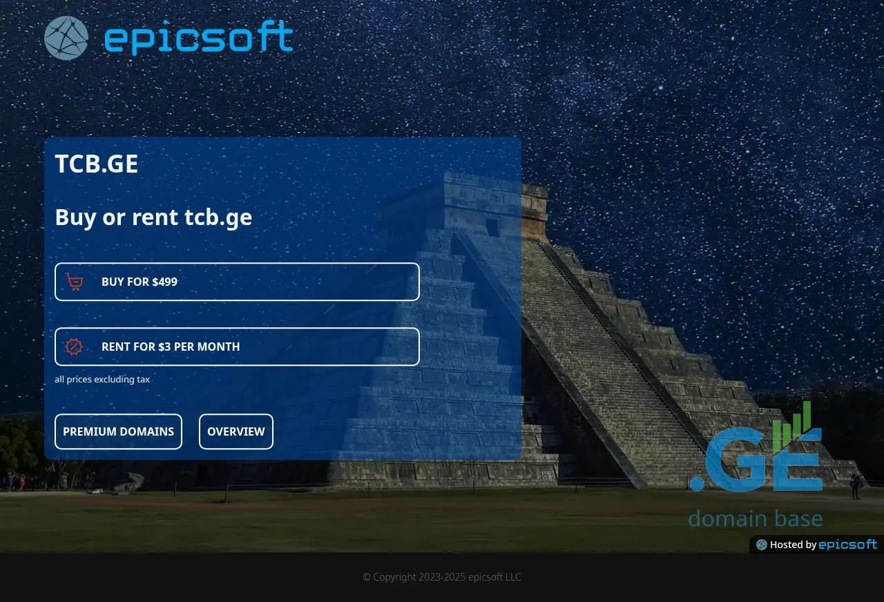 Screenshot of the site tcb.ge