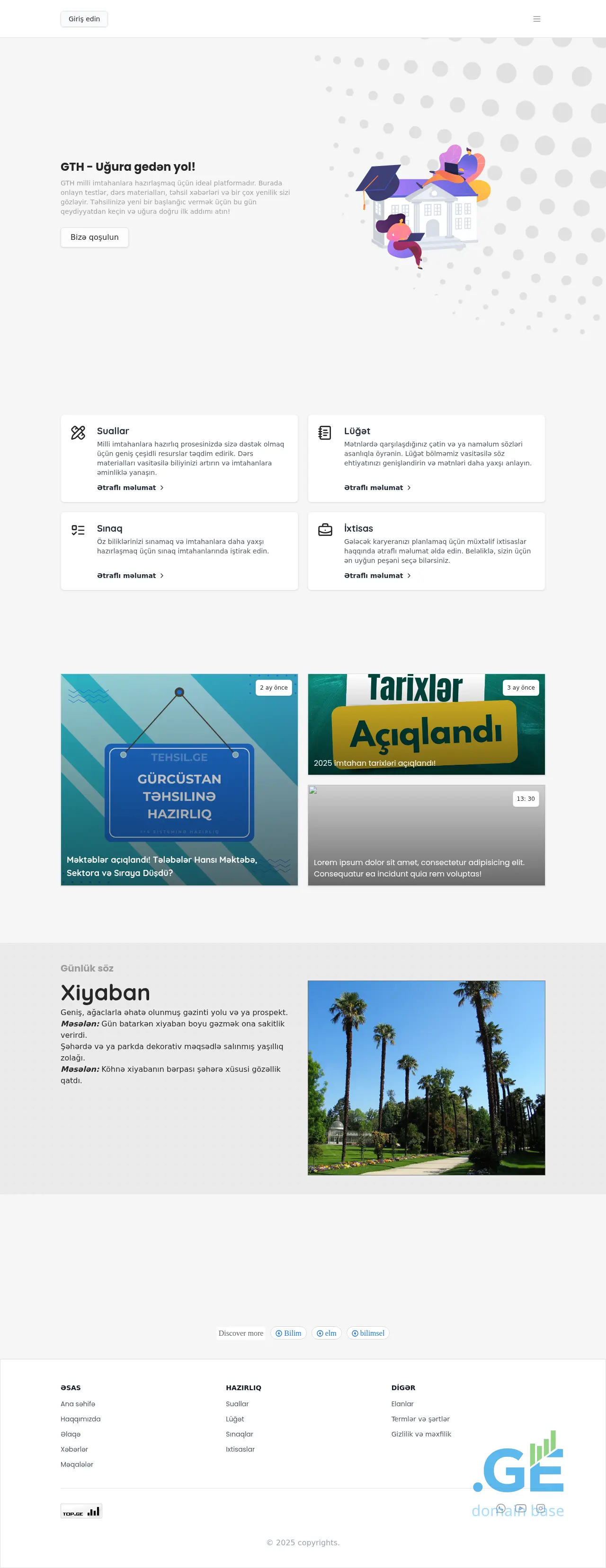 Screenshot of the site tehsil.ge