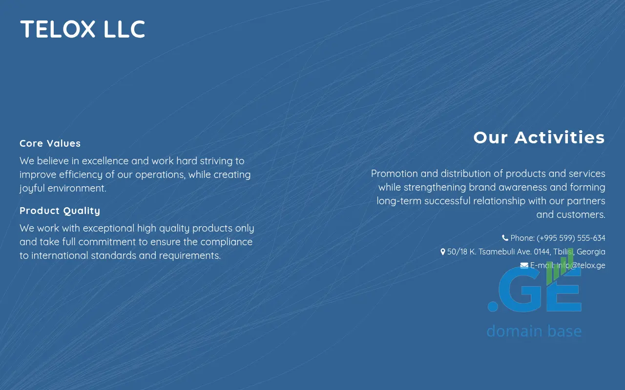 Screenshot of the site telox.ge