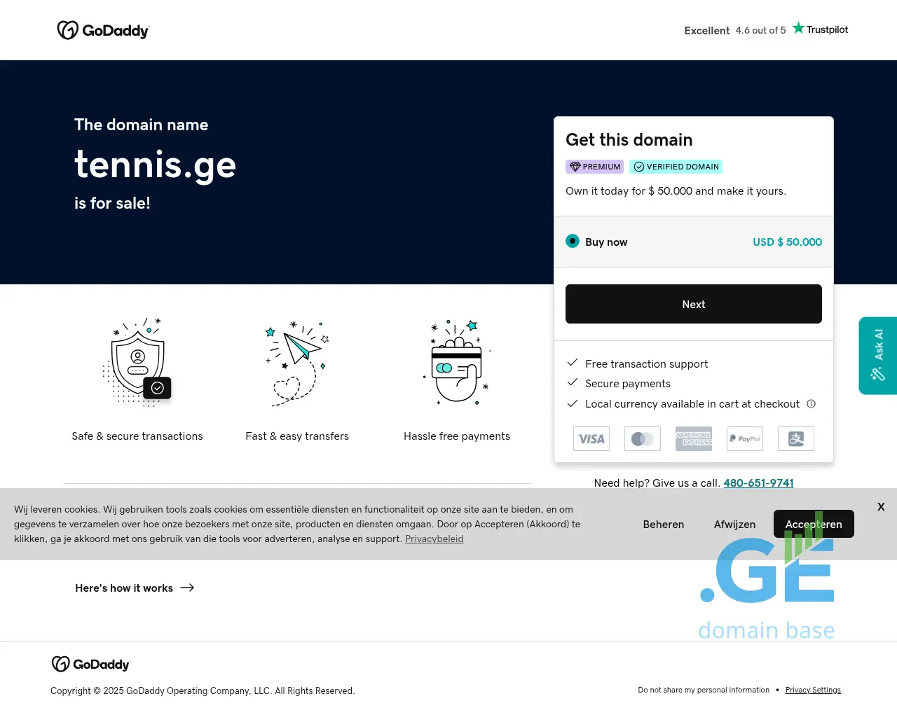 Screenshot of the site tennis.ge