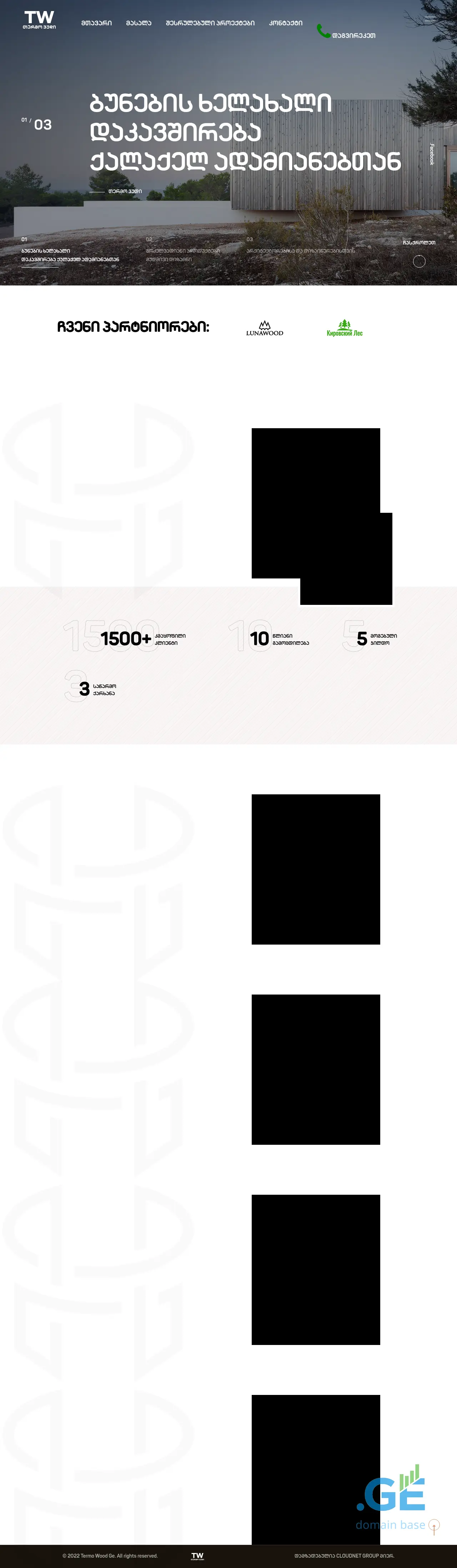 Screenshot of the site termo-wood.ge