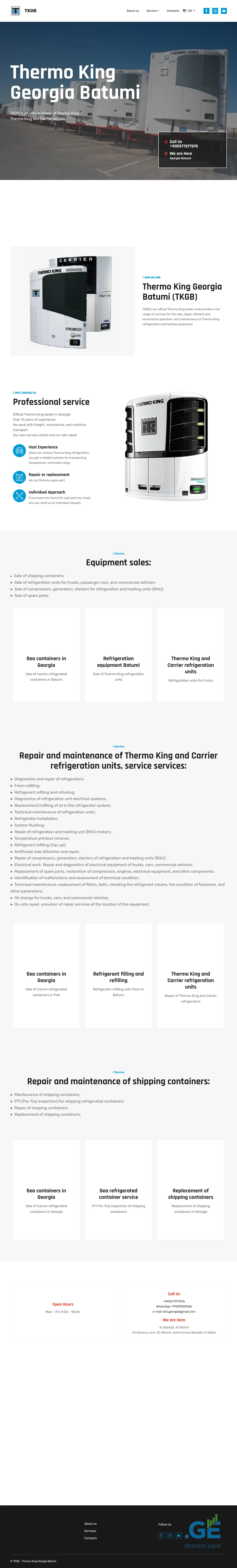 Screenshot of the site thermoking.ge