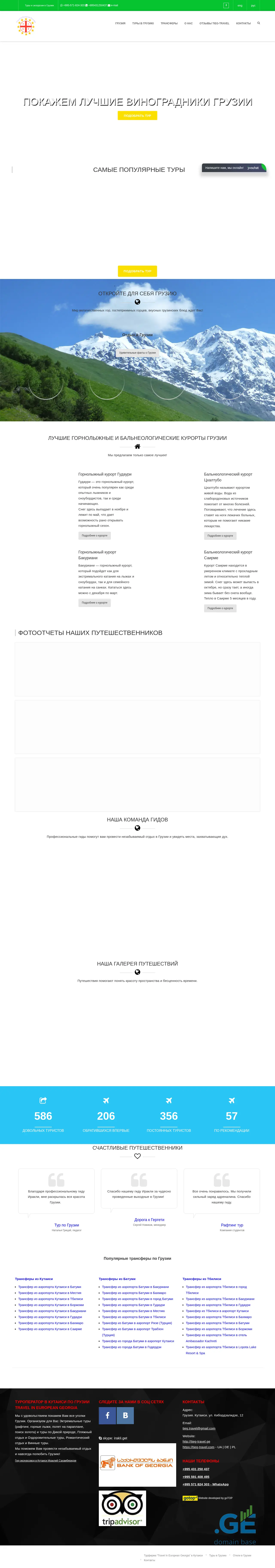 Screenshot of the site tieg-travel.ge