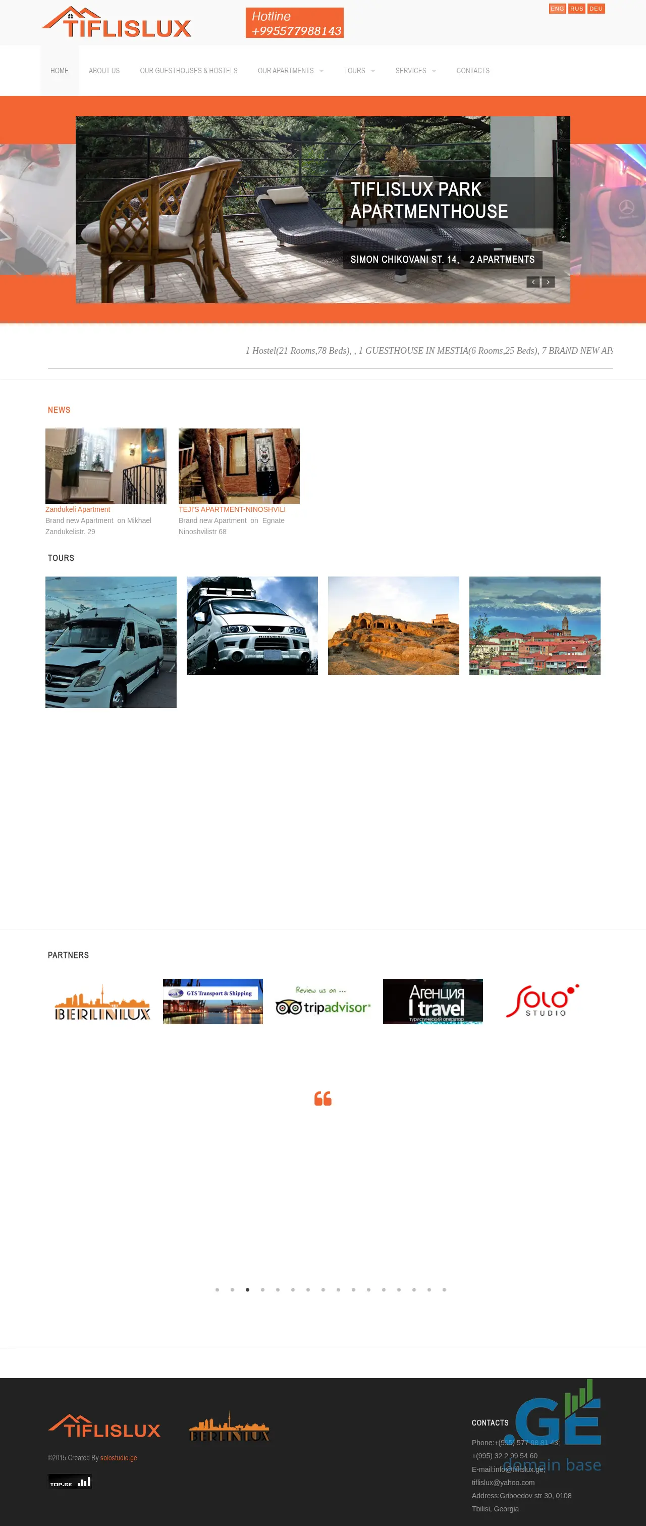 Screenshot of the site tiflislux.ge