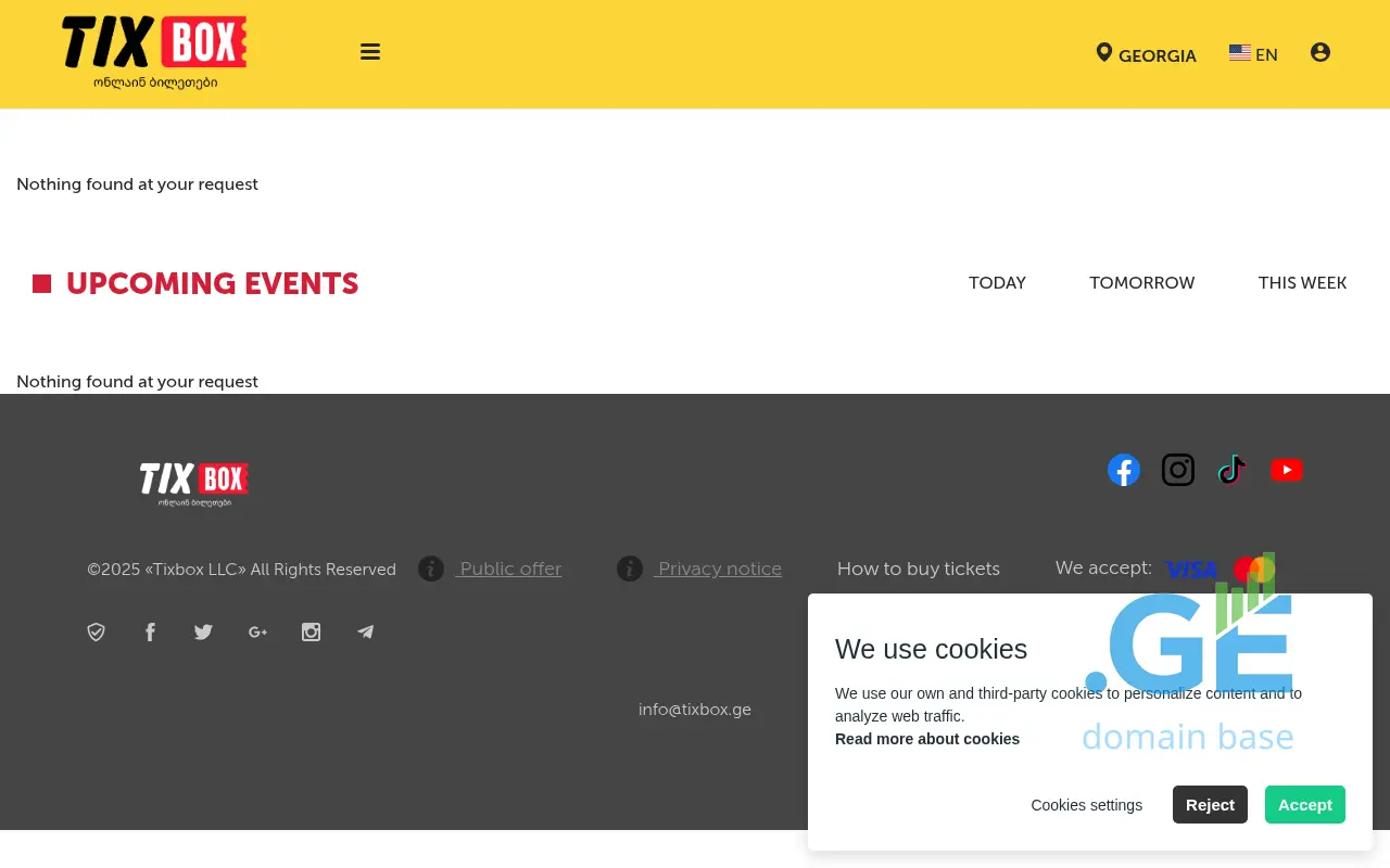 Screenshot of the site tixbox.ge