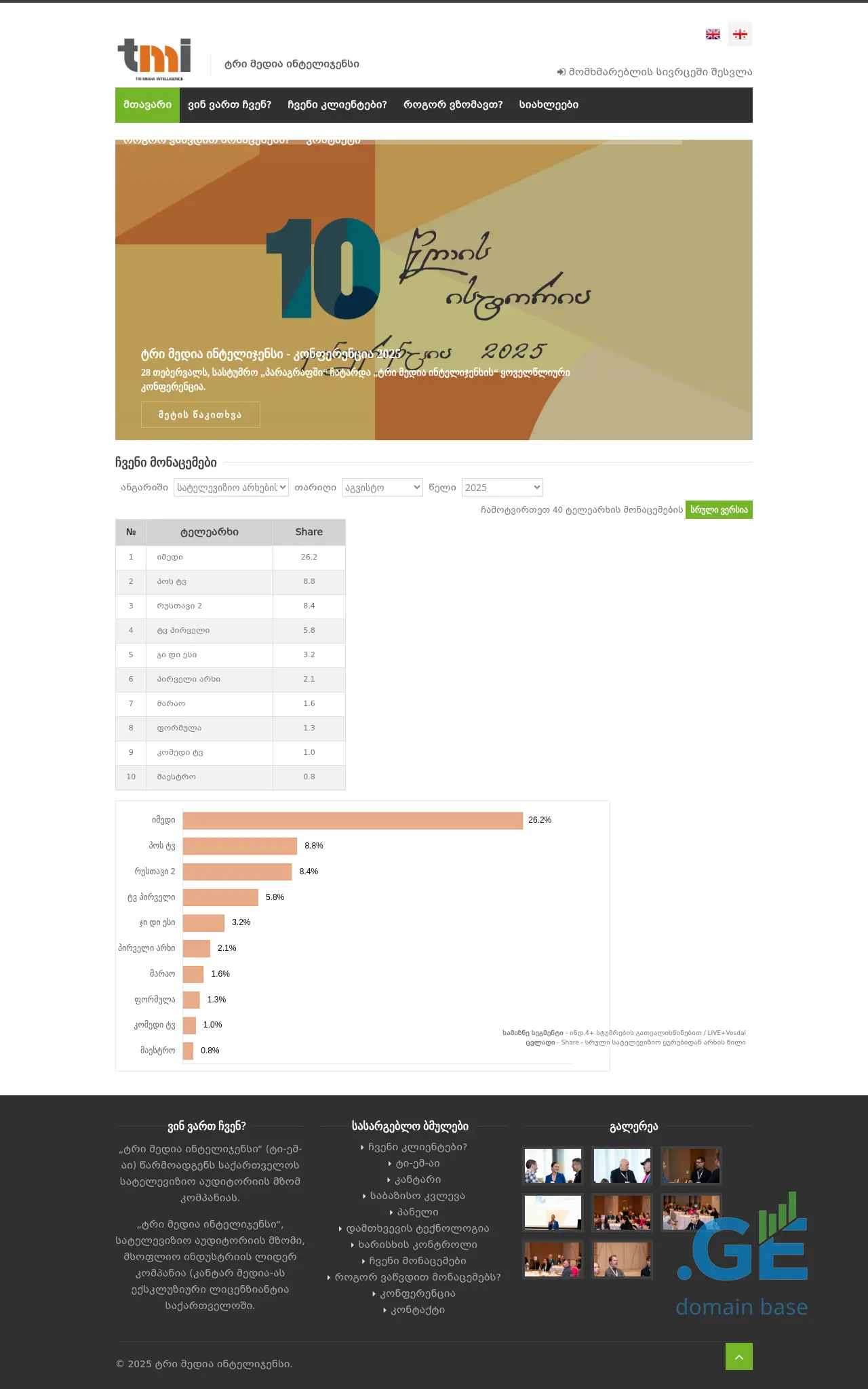 Screenshot of the site tmi.ge