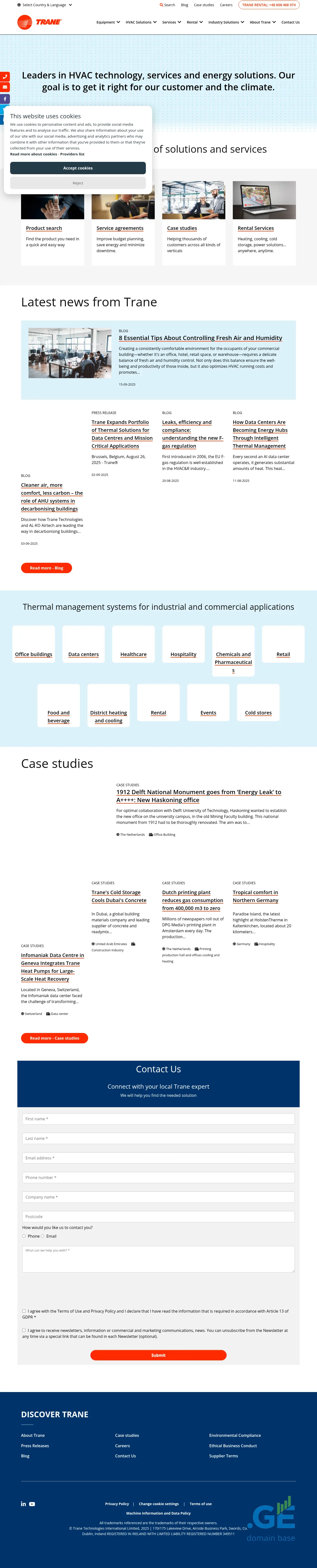 Screenshot of the site trane.ge