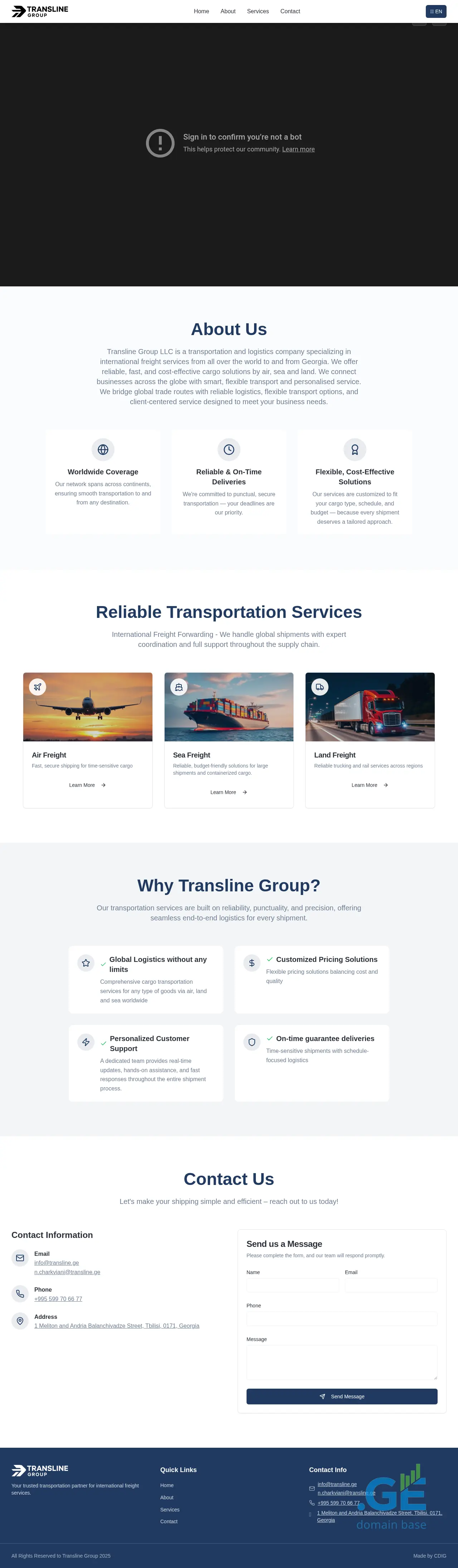 Screenshot of the site transline.ge