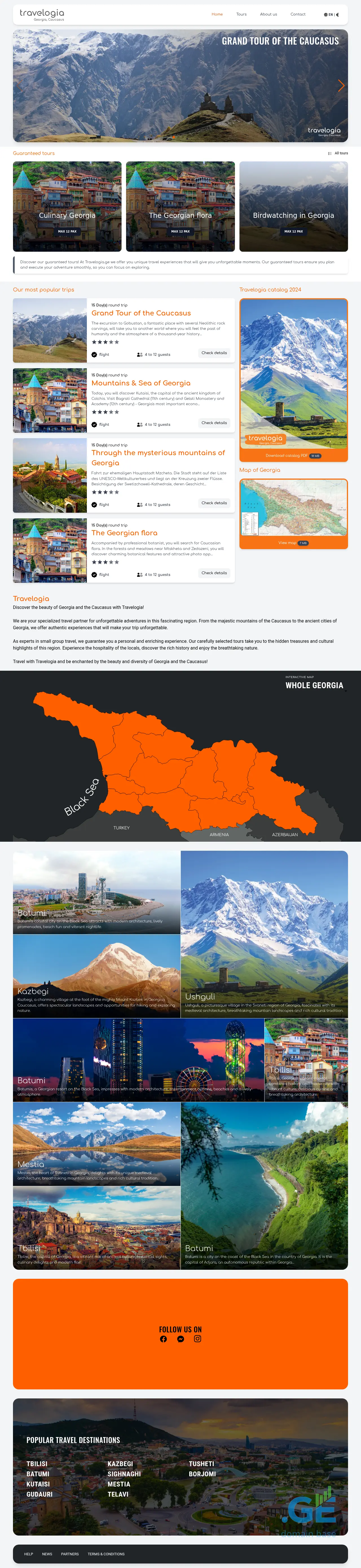 Screenshot of the site travelogia.ge