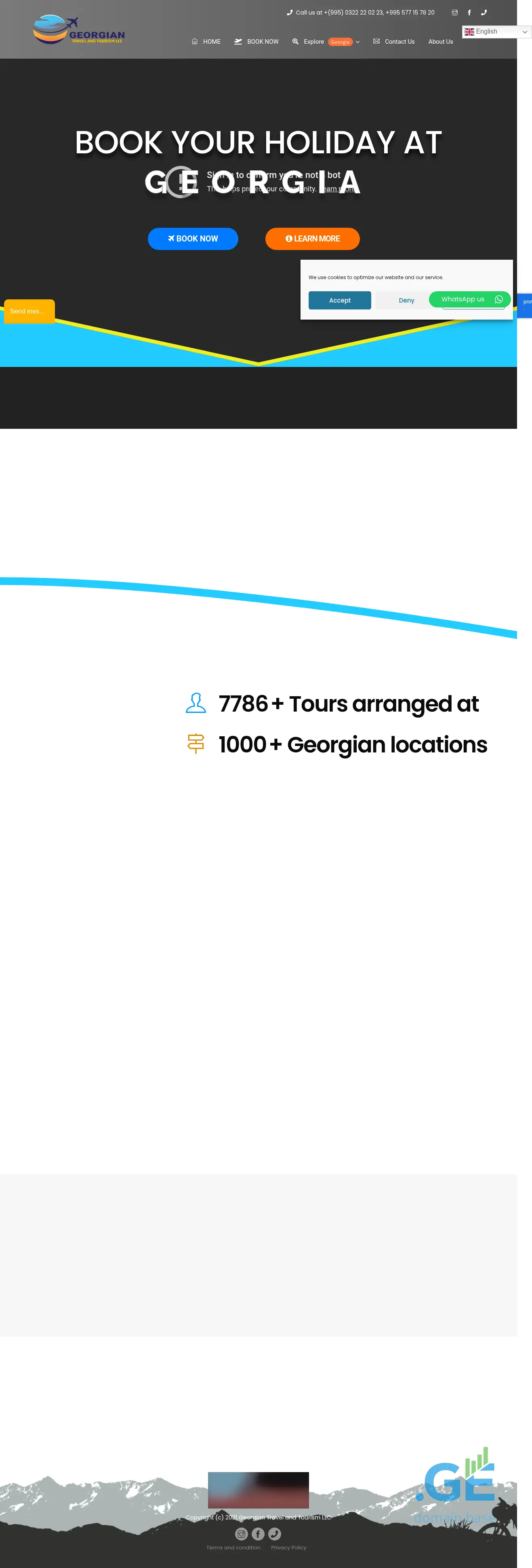Screenshot of the site traveltourism.ge