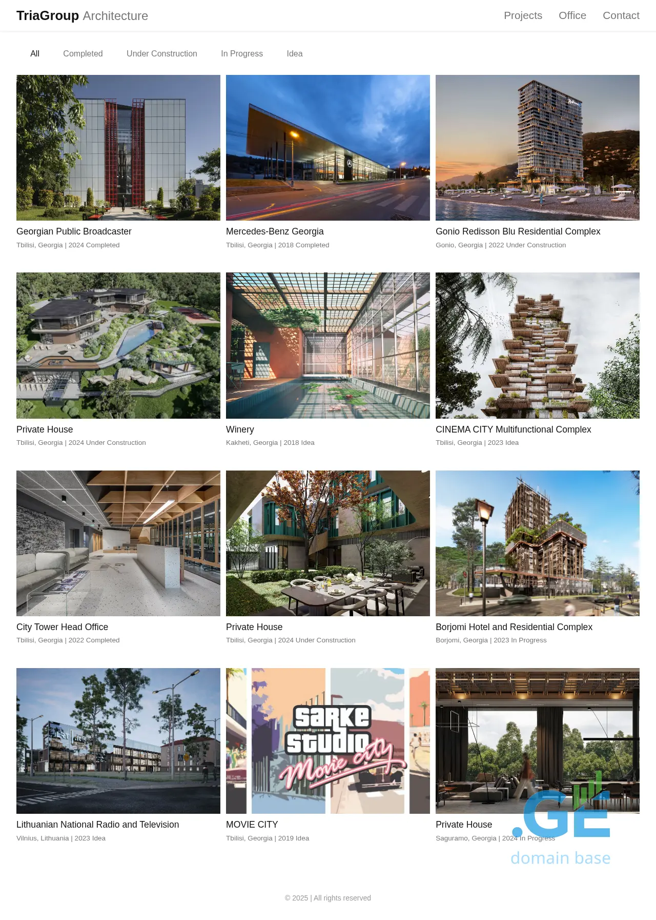 Screenshot of the site triagroup.ge