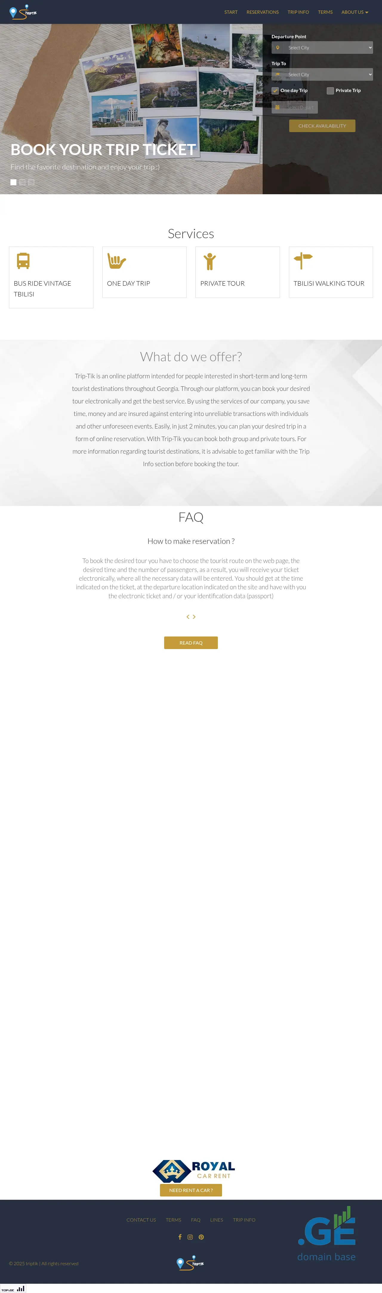 Screenshot of the site triptik.ge