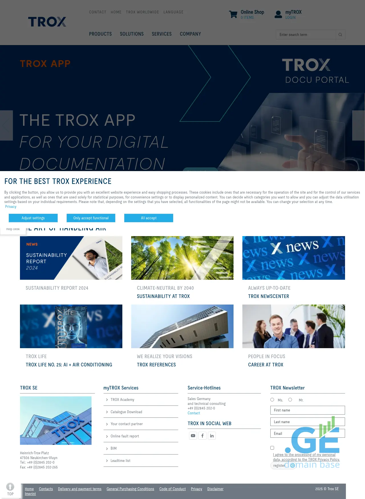 Screenshot of the site trox.ge