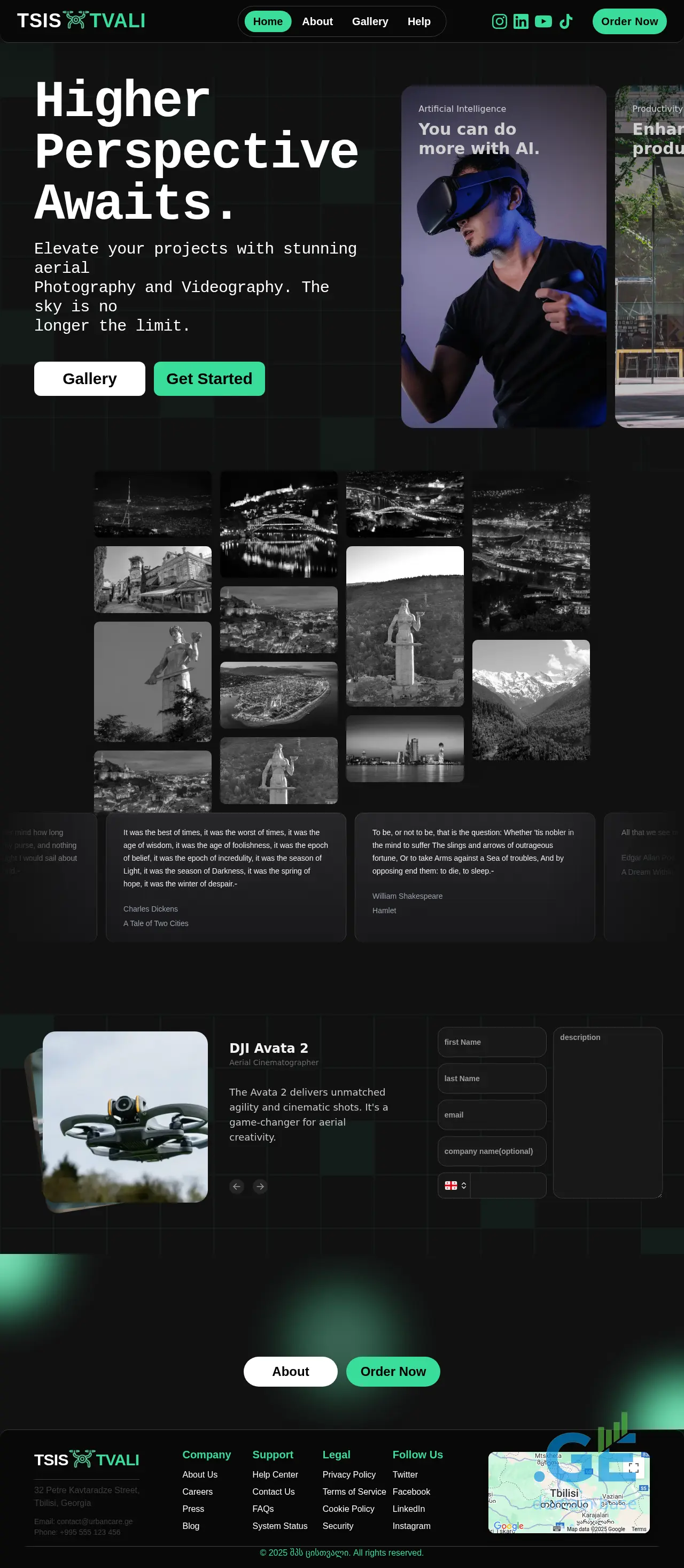 Screenshot of the site tsistvali.ge