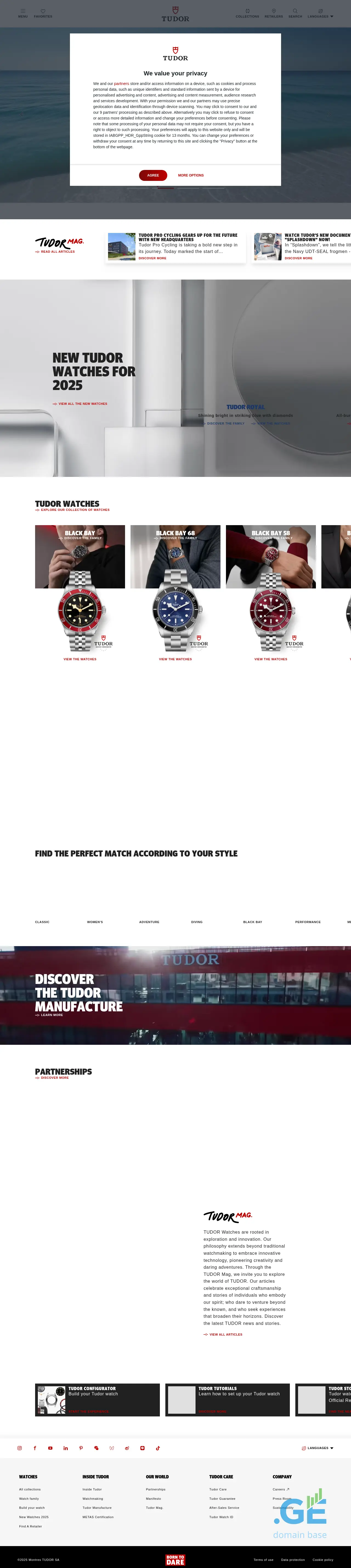 Screenshot of the site tudorwatch.ge