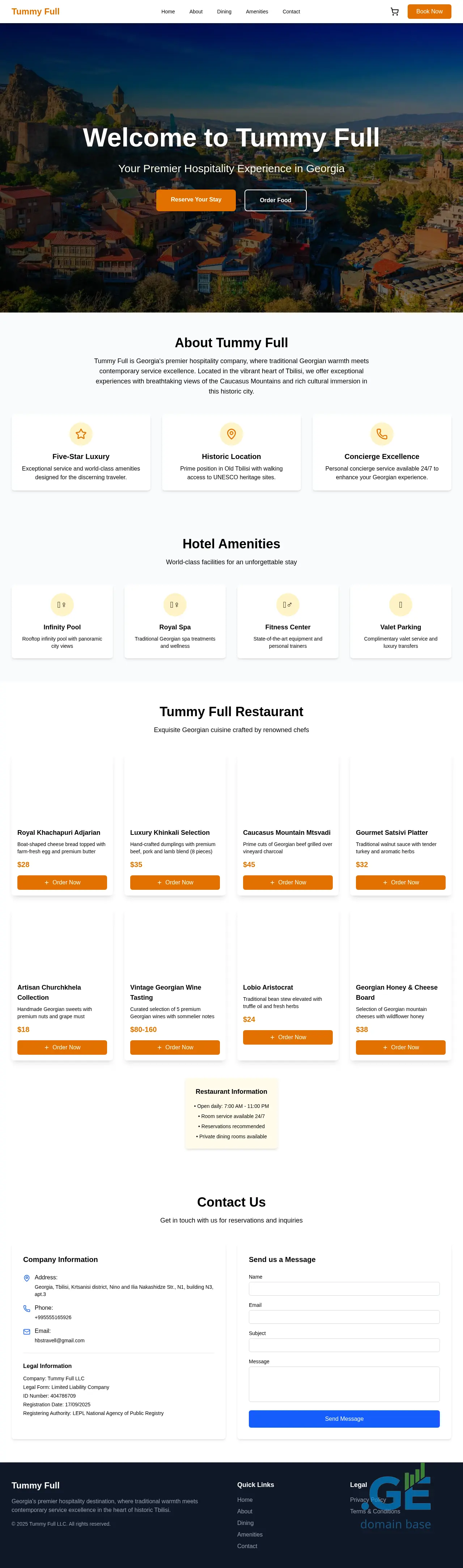 Screenshot of the site tummyfull.ge