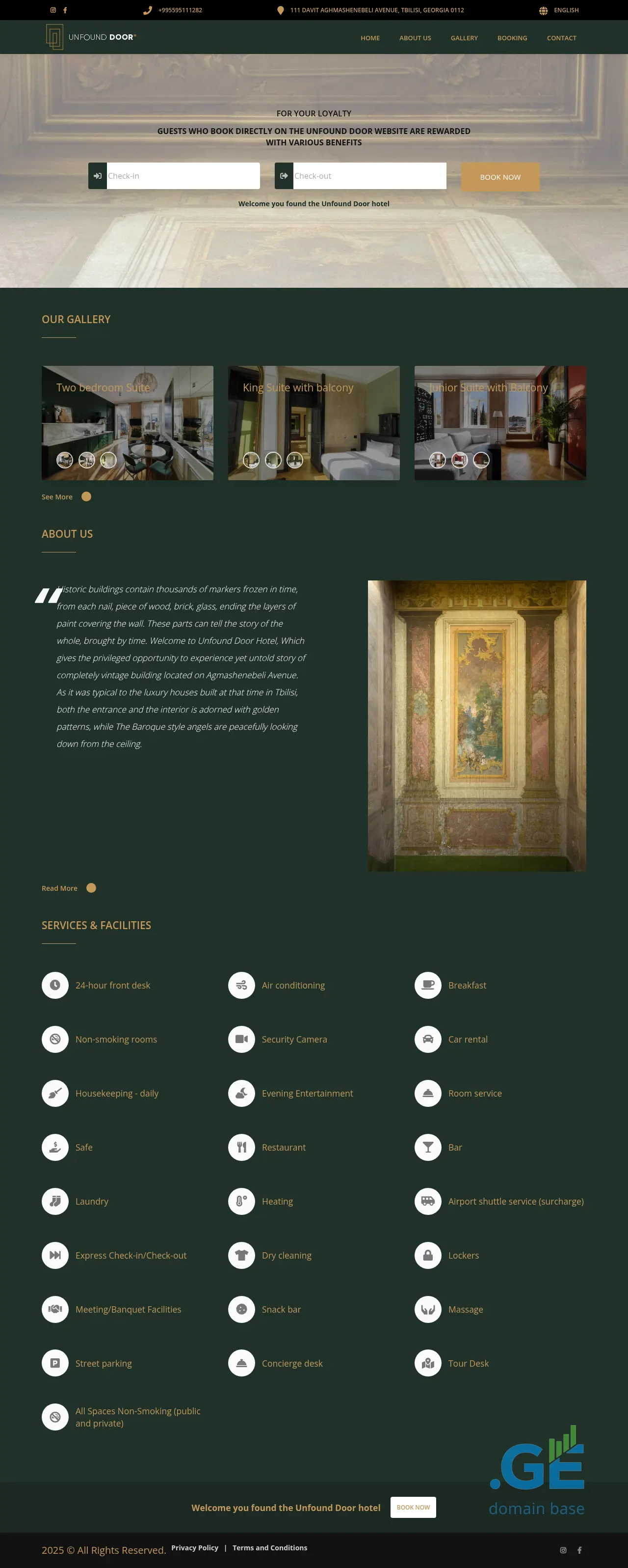 Screenshot of the site unfounddoor.ge