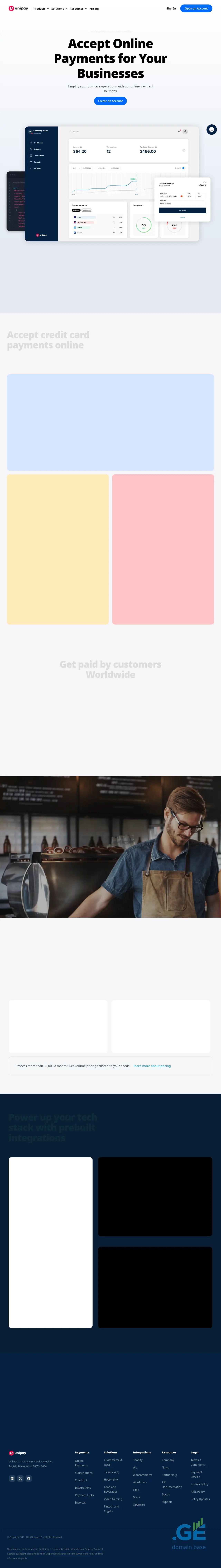 Screenshot of the site unipay.ge