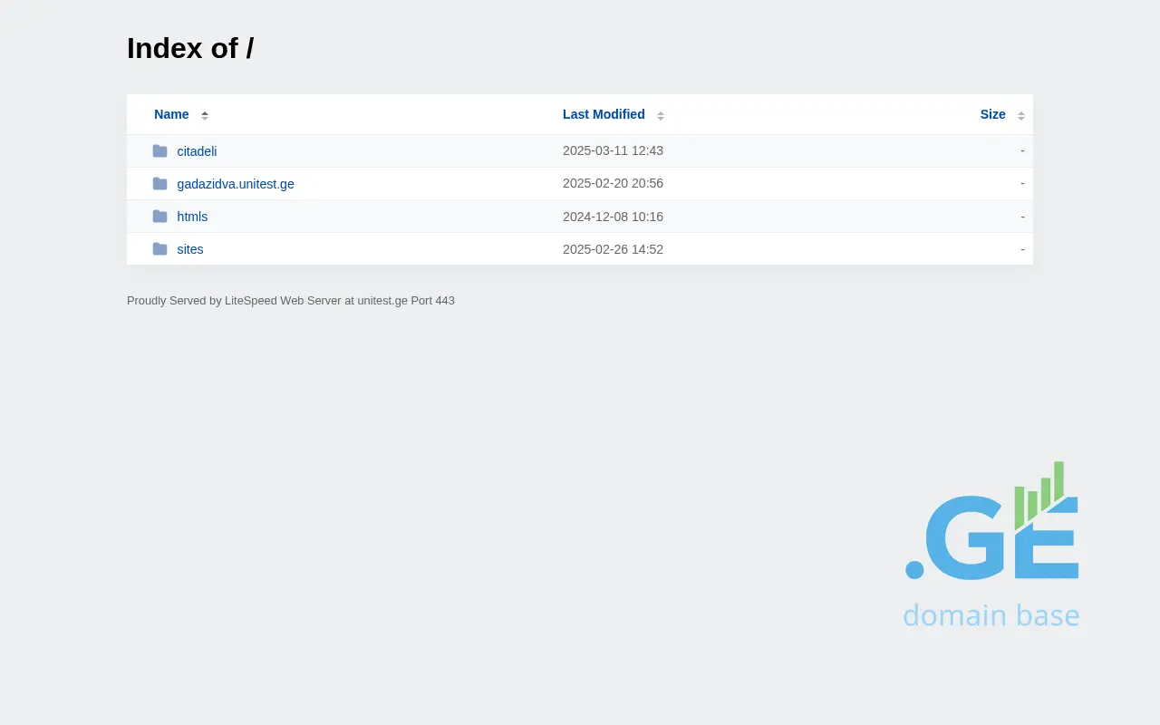 Screenshot of the site unitest.ge